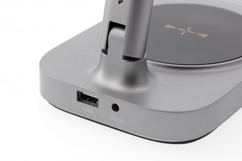 Luminária de Mesa Decorativa Bressi 8W 450lm AC220-240V 3-CCT Carregamento Sem Fio USB PF>0.5 RA>80 Cinza 1208962480