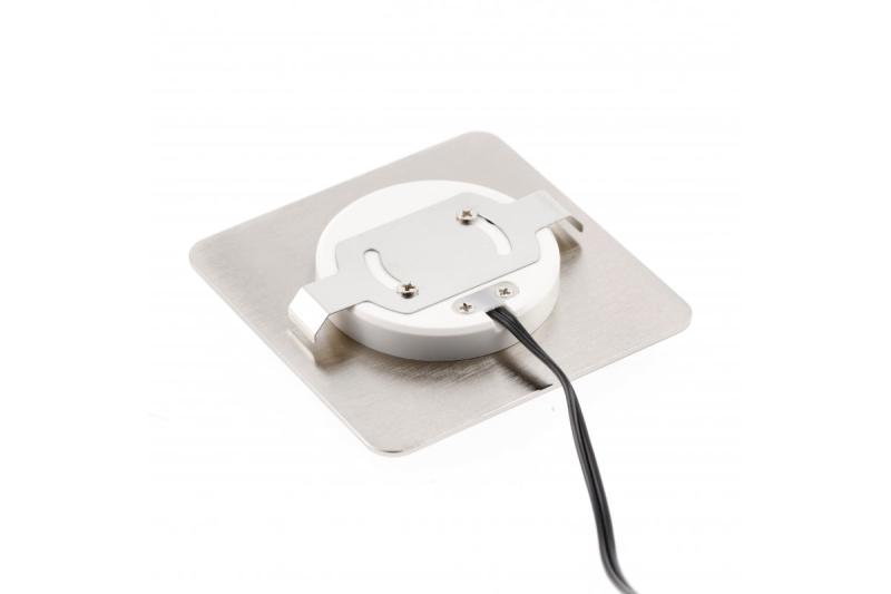 Decor LED staircase fixture ESCADA KB DC12V square frosted cover 0 8W 70lm 4000K inox cable 150cm
