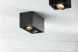 Luminária de Teto Decorativa AVEIRO DUO alumínio 160x80x85mm IP20 máx 20W*2 quadrada preta. 1208963824