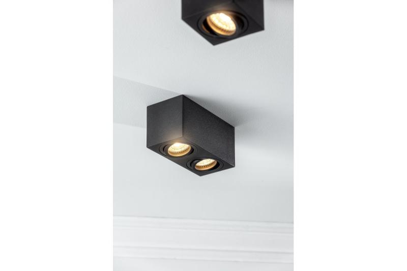 Luminária de Teto Decorativa AVEIRO DUO alumínio 160x80x85mm IP20 máx 20W*2 quadrada preta. 1208963824