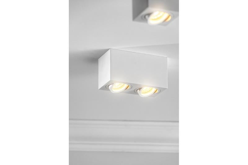 Luminária de Teto Decorativa AVEIRO DUO alumínio 160x80x85mm IP20 máx 20W*2 quadrada branca. 1208963825