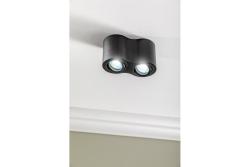 Luminária de Teto Decorativa AVEIRO DUO BIS alumínio 160x80x90mm IP20 máx 20W*2 redonda preta. 1208963834