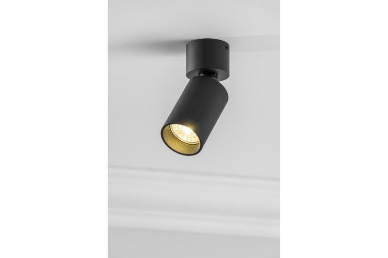 Armatura de Teto Decorativa FARGO MINI alumínio 56x150mm IP20 máx 20W redonda preta. 1208963877