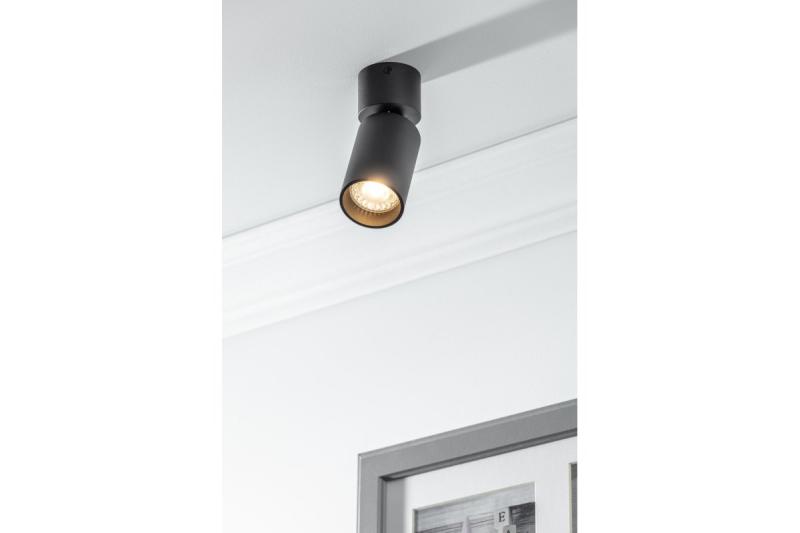 Armatura de Teto Decorativa FARGO MINI alumínio 56x150mm IP20 máx 20W redonda preta. 1208963877