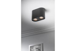 Luminária de Teto Decorativa SENSO DUO em alumínio 83x165x110 IP20 máx 50W redonda preta. 1208964011