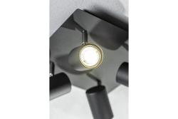 Armatura de Teto Decorativa VENETO IP20 máx. 20W 4 x GU10 redonda/quadrada preta. 1208964046