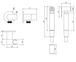 Waterevolution Flow Bidet conjunto de ducha manual PVD dourado claro T1626WGE