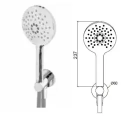 Waterevolution Flow conjunto de ducha de mão redonda completo com conexão de parede fosco branco - 3 modos - T1621RBR