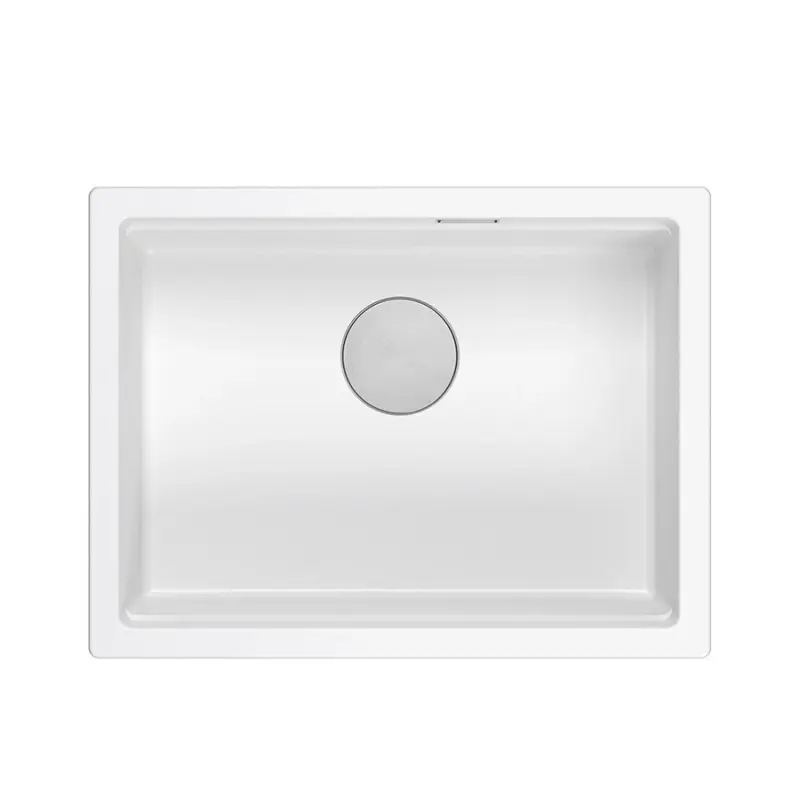Quadri Newport II white granite undermount sink white 560x450 mm 1208966922