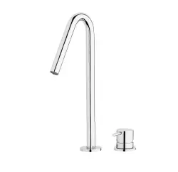 Waterevolution Flow torneira de lavatório de 2 furos, ouro claro, com bica alta de 120mm, modelo T1122VWGE