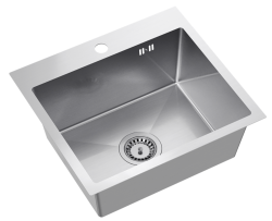 Quadri Dixton 50 RVS pia 500x450 mm com furo para torneira montagem 1208967081