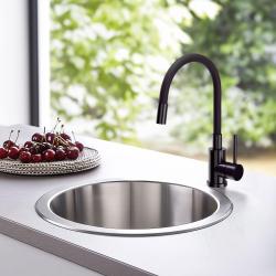 Quadri Bristol torneira de cozinha com bica flexível preta PVD preto 1208967083