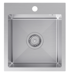 Quadri Dixton 40 set com pia de aço inoxidável 400x450 mm com furo para torneira e torneira de cozinha Quadri Bristol em aço inoxidável