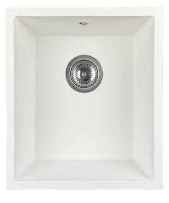 GraniteMy Universal pia de granito branco 34x40 cm, montagem superior, montagem inferior e montagem nivelada com tampa de aço inoxidável 1208967107.