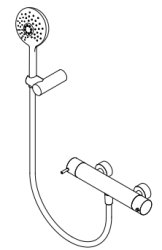 Waterevolution Flow termostato de chuveiro com conjunto de chuveiro redondo cromado T140TNR01