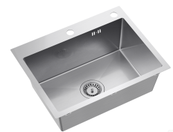 Quadri Dixton 60 RVS pia de cozinha 580x450 mm com furo para torneira e acessório 1208967194