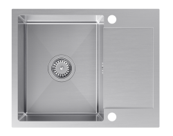 Quadri Dixton 80 RVS pia 600x480 mm com escorredor reversível 1208967196