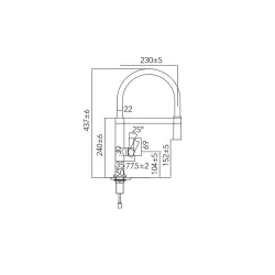 CARESSI Black Line misturador de cozinha monocomando em aço inoxidável preto CA1112BK ECO 1208967206