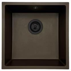 GraniteMy Universal pia de café de granito 40x40 cm instalação superior, inferior e nivelada com tampa preta 1208967216