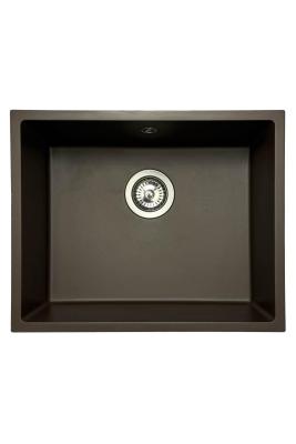 GraniteMy Universal pia de café de granito 50x40 cm de instalação superior, instalação inferior e instalação nivelada com plugue de aço inoxidável 1208967227