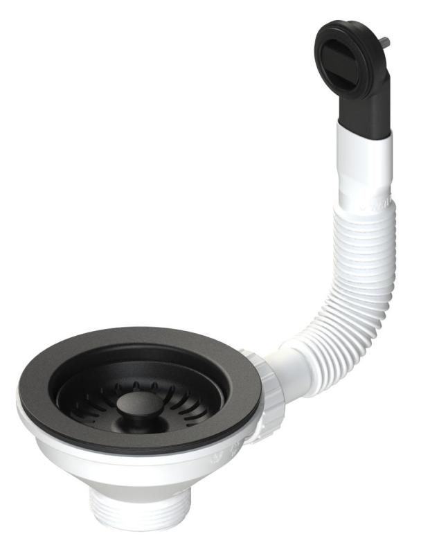 Granitemy basket strainer set matte black, drain set for sink including round overflow 1208967256
