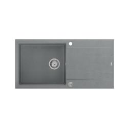 Quadri Luton pia de montagem cinza de granito com escorredor reversível 100x50cm com plugue de aço inoxidável 1208967323