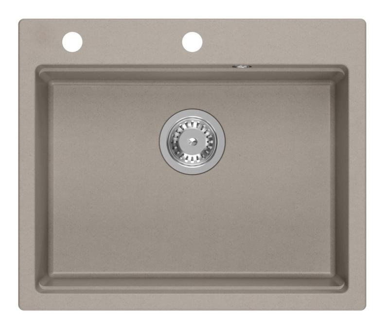 Quadri Durham taupe granite countertop sink 595x500 with soap dispenser, cutting board, insert sink and roll mat 1208967376
