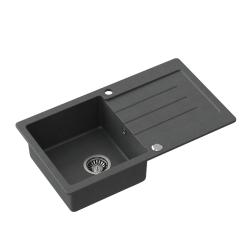 Quadri Kendal pia de granito antracite com escorredor 77x44cm reversível 1208967397
