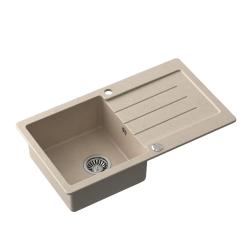 Quadri Kendal pia de granito bege areia com escorredor 77x44cm reversível 1208967399