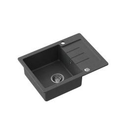 Pia de granito antracite Quadri Kendal com escorredor, 60x44cm, reversível 1208967400
