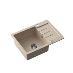 Pia de granito Quadri Kendal bege areia com escorredor 60x44cm reversível 1208967402