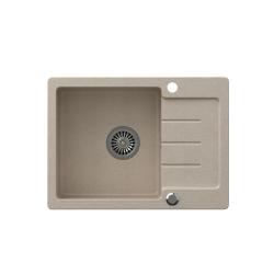 Pia de granito Quadri Kendal bege areia com escorredor 60x44cm reversível 1208967402