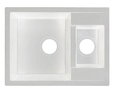 GraniteMy Smart extra rasa pia de granito sobreposta branca 1,5 cubas 58x44cm 1208967418