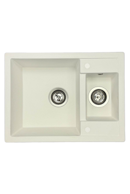 GraniteMy Smart extra rasa pia de granito sobreposta branca 1,5 cubas 58x44cm 1208967418