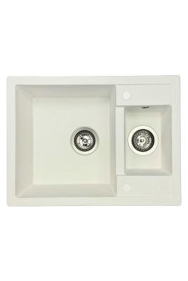 GraniteMy Smart extra rasa pia de granito sobreposta branca 1,5 cubas 58x44cm 1208967418