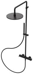 Waterevolution Flow conjunto de chuveiro com ducha de teto preta fosca 250mm T141N25PR