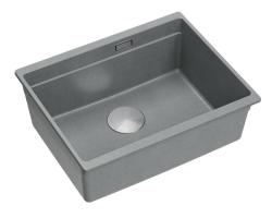 Quadri Newport II pia de granito embutida cinza 560x450mmcom tampa e tampa de drenagem em aço inoxidável 1208967456