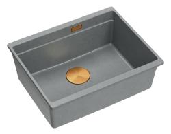 Quadri Newport II pia de granito de embutir cinza 560x450mm com plugue de cobre e tampão de drenagem 1208967458