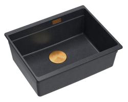 Quadri Newport II pia de granito embutida antracite 560x450mm com tampa de cobre e tampa de drenagem 1208967461