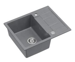 Quadri Dalton cinza pia de granito com escorredor 62x50cm com plugue de aço inoxidável 1208967492