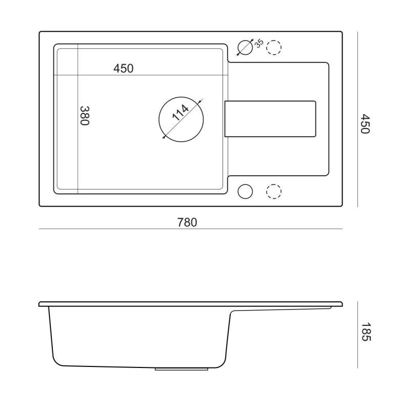 Quadri Sutton XL bege areia pia de granito sobrepor 78x45cm com escorredor reversível com plugue bege 1208967577