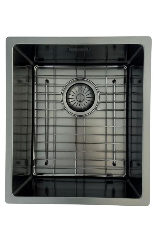 Pure.Sink Prestige sink PVD gun metal 34x40cm 10mm radius undermount,flush mount,topmount PPG3440-61