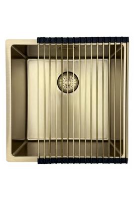 Pure.Sink Prestige pia 40x40 cm PVD Ouro raio de 10mm instalação inferior, nivelada e superior PPG4040-60