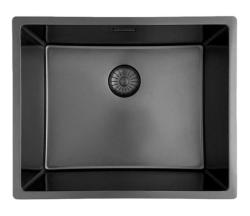 Pure.Sink Prestige pia 50x40 cm PVD Gun Metal, raio de 10 mm, para instalação sob a bancada, embutida e sobreposta PPG5040-61