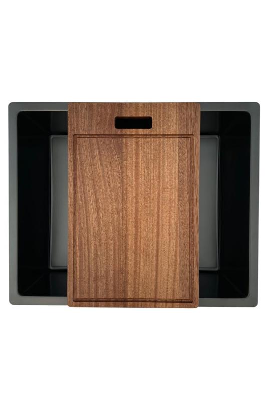 Pure.Sink Prestige sink 50x40 cm PVD Gun Metal 10mm radius under, flush and top mount PPG5040-61