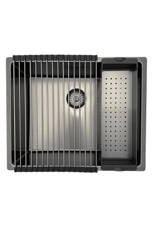 Pure.Sink Prestige sink 50x40 cm PVD Gun Metal 10mm radius under, flush and top mount PPG5040-61