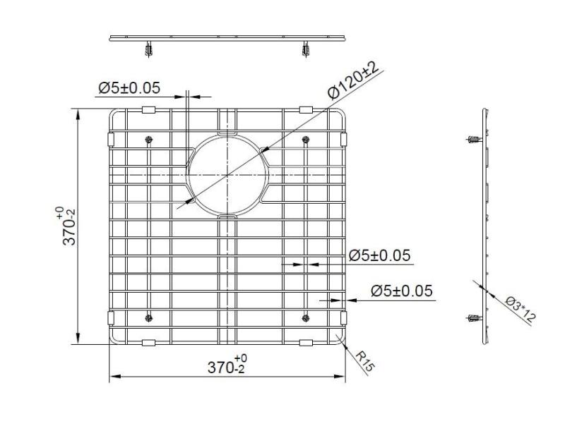 Pure.Sink Prestige prateleira de fundo 40 Gun Metal PPGGD40-61