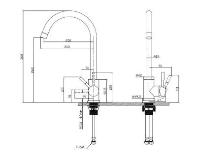 Pure.Sink Elite Steel Stream torneira de cozinha PVD Gun metal PS8044-61
