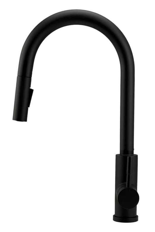 Kraan de cozinha Pure.Sink Elite Steel Stream-S em preto fosco com bica extensível PS8045-10