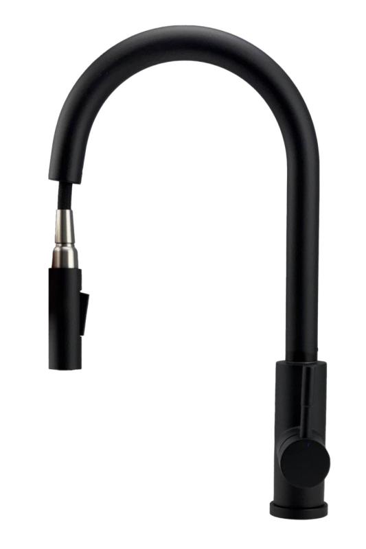 Kraan de cozinha Pure.Sink Elite Steel Stream-S em preto fosco com bica extensível PS8045-10